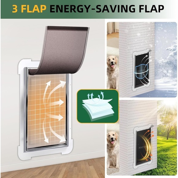 Extra Large Dog Door Replacement Flap 3 Flap Compatible with PetSafe 13x24 PAC11 - Picture 6 of 11
